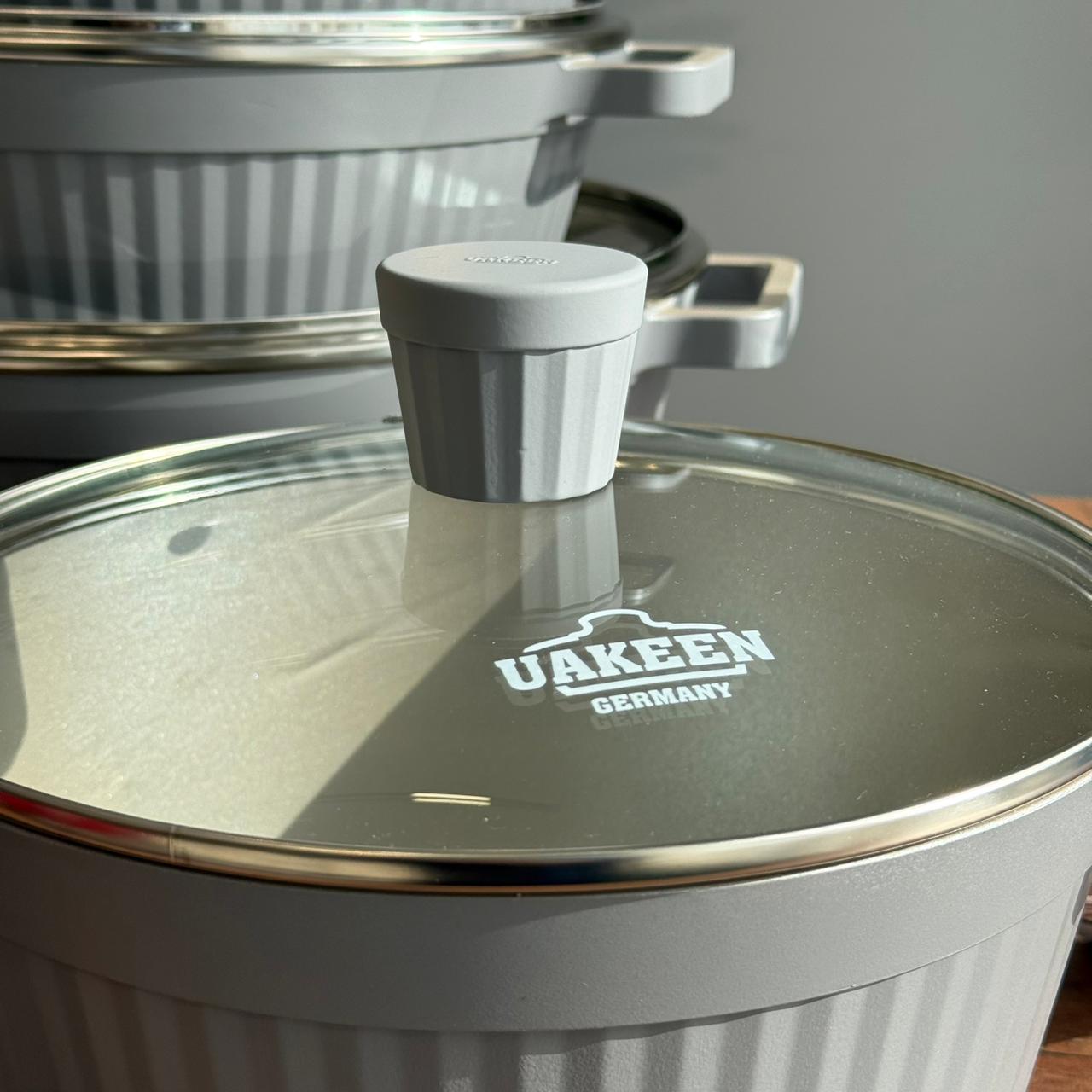 5-Piece High-Quality Cookware Set with Glass Lids & Heat Diffuser Base