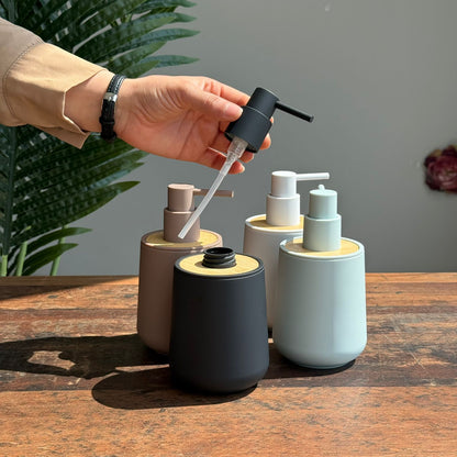 Luxury Modern Soap Dispenser with Pump & Wooden Lid
