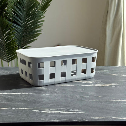Ventilated Design Plastic Storage Baskets with Lid