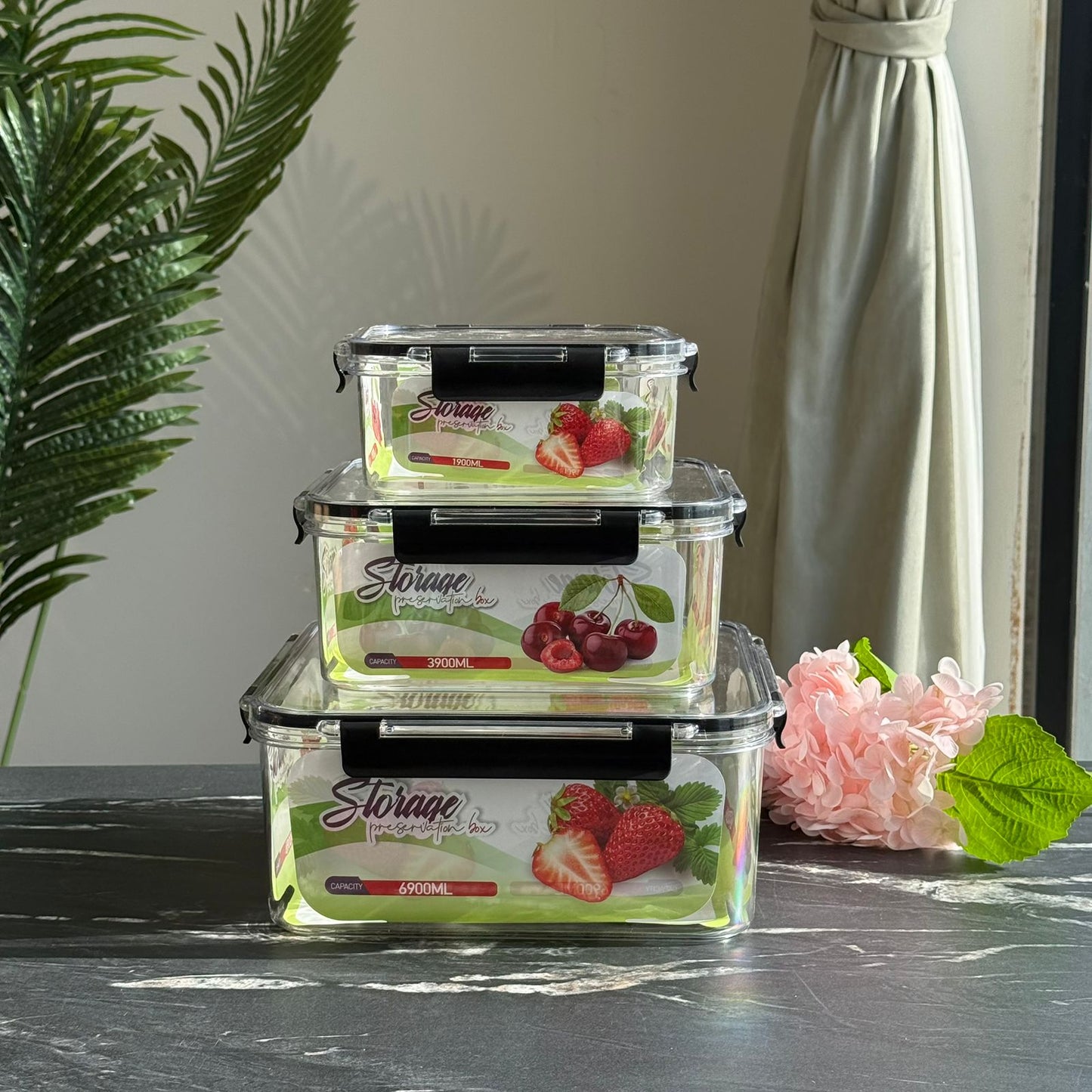Multi-Purpose Storage Container Set with Locking Lids