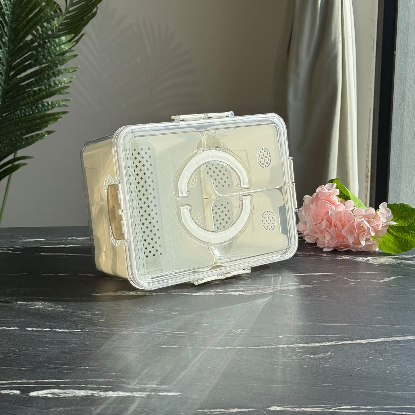 Modern Airtight Food Storage Container with 3 Removable Drain Baskets