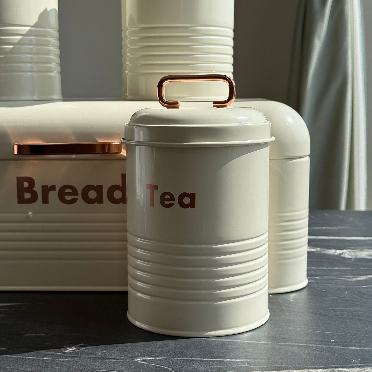 Luxury Bread Bin with 3-Piece Storage Canister Set