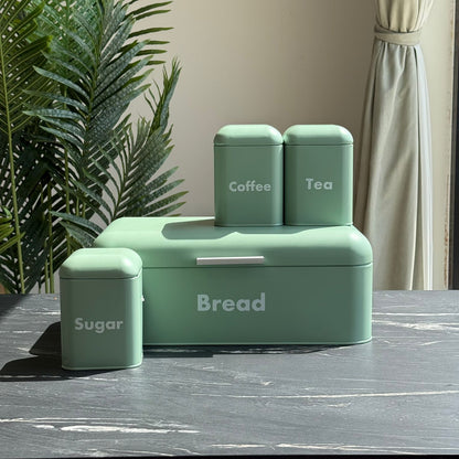 Modern Bread Bin with Storage Canister Set