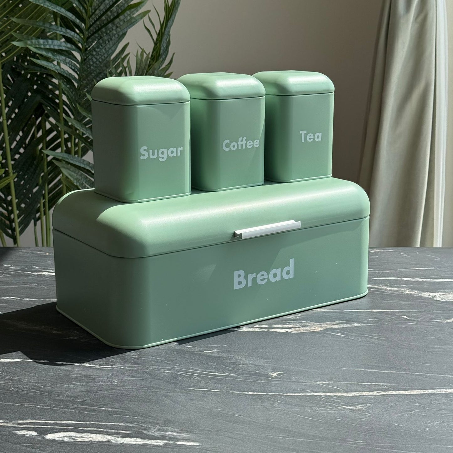 Modern Bread Bin with Storage Canister Set