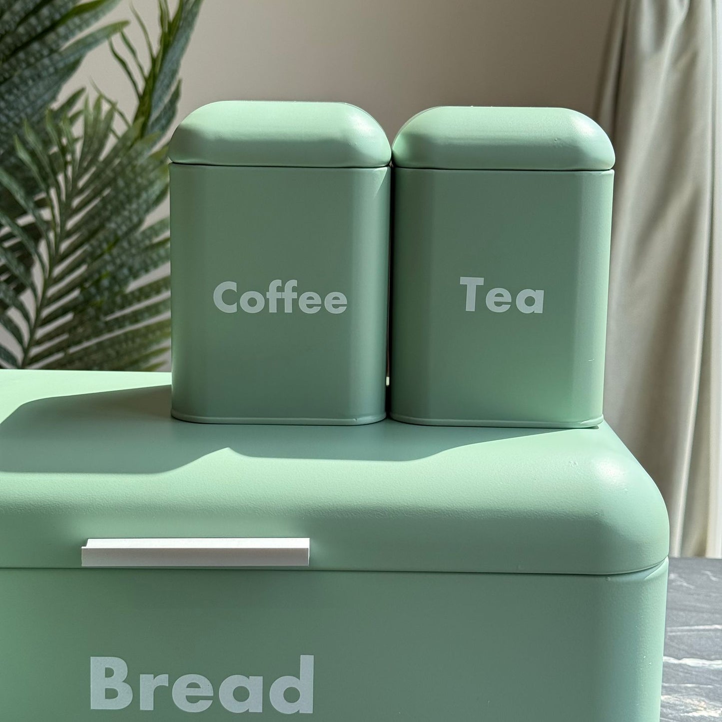 Modern Bread Bin with Storage Canister Set