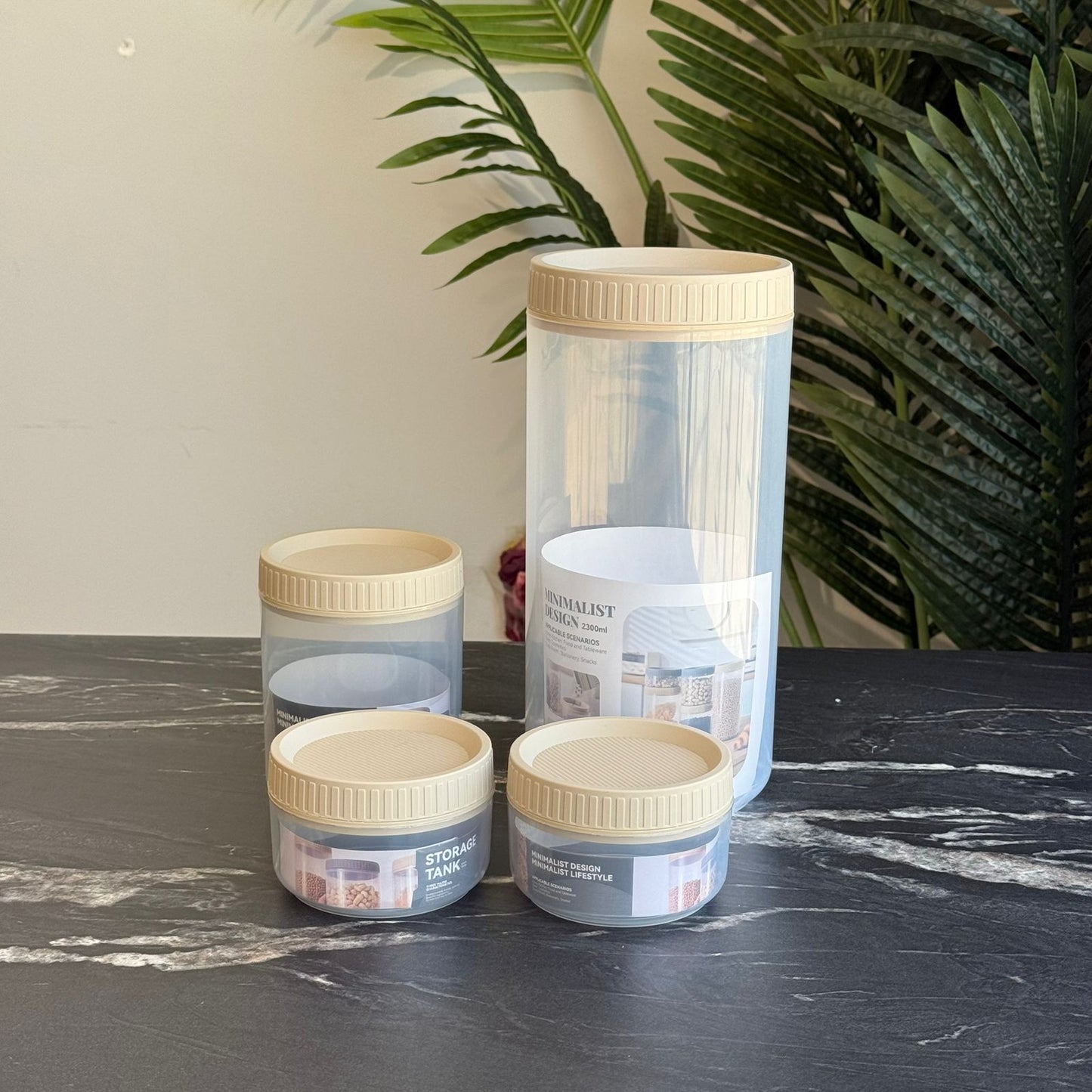 Durable Multi-Purpose Food Storage Jars - Set of 4