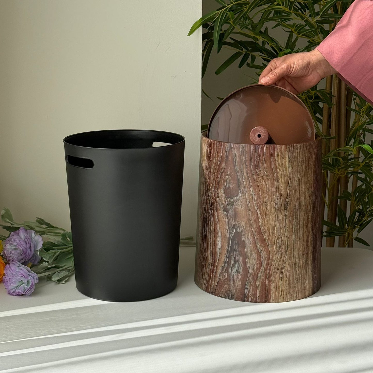 Modern Luxury Storage Bin With Lid (Wood Design)