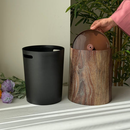 Modern Luxury Storage Bin With Lid (Wood Design)