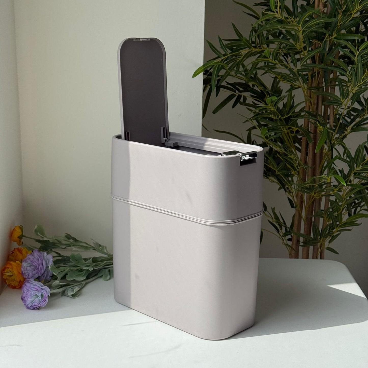 Modern Slim Storage Bin With Lift-Off Lid