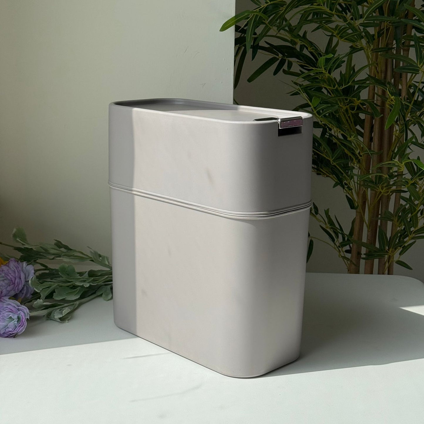 Modern Slim Storage Bin With Lift-Off Lid