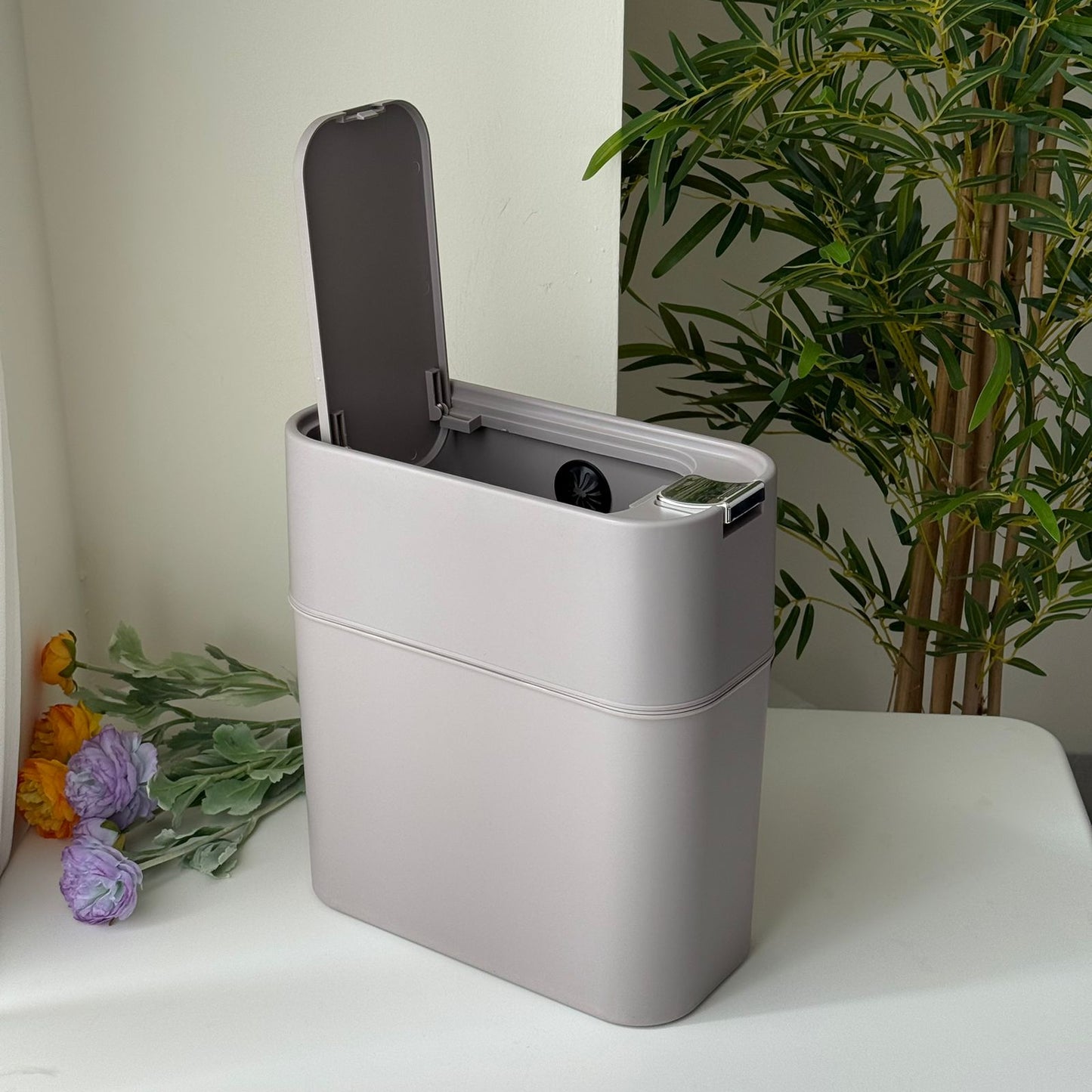 Modern Slim Storage Bin With Lift-Off Lid