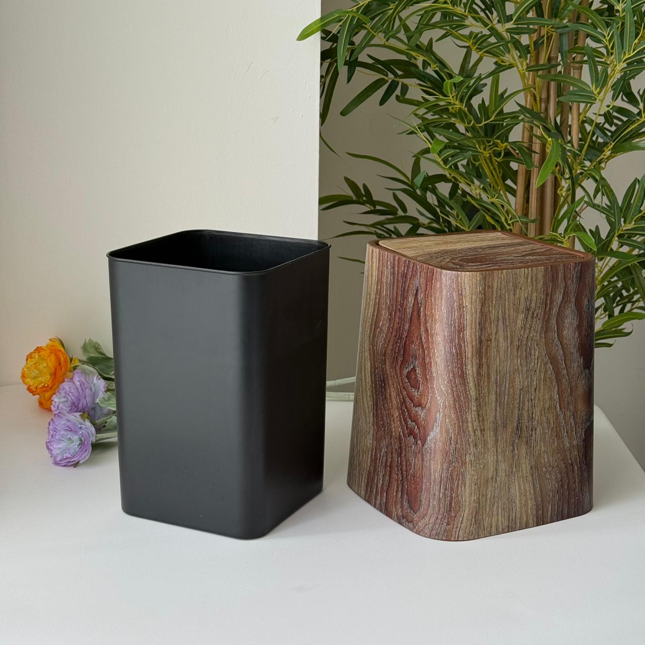 Modern Luxury Storage Bin With Lid (Wood Design)