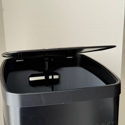 Modern Black Metal Pedal & Press Waste Bin