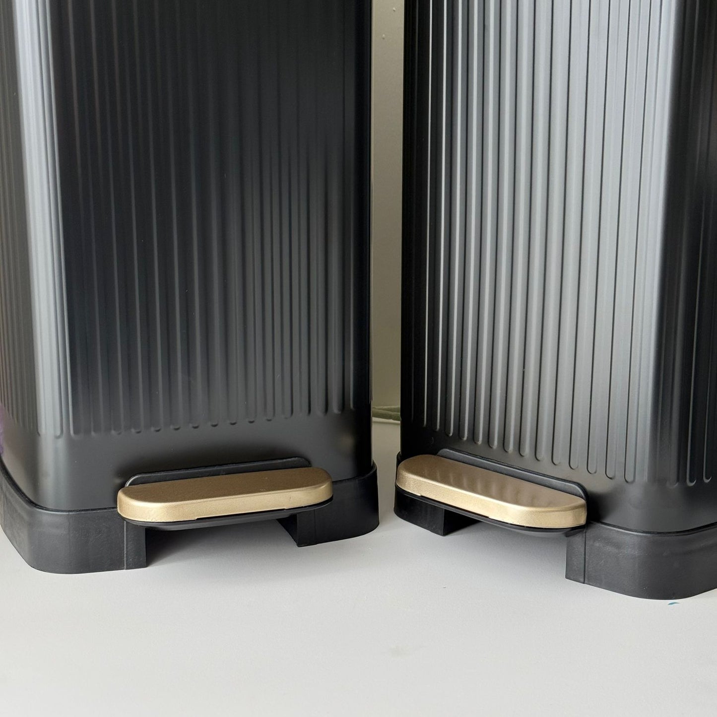 Modern Black Metal Pedal & Press Waste Bin