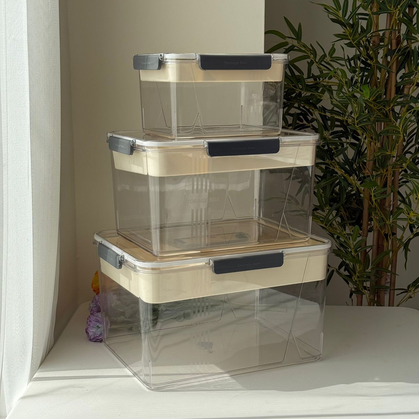 Multi-Purpose Airtight Storage Container with Organizer Tray & Locking Lid – 3 Sizes