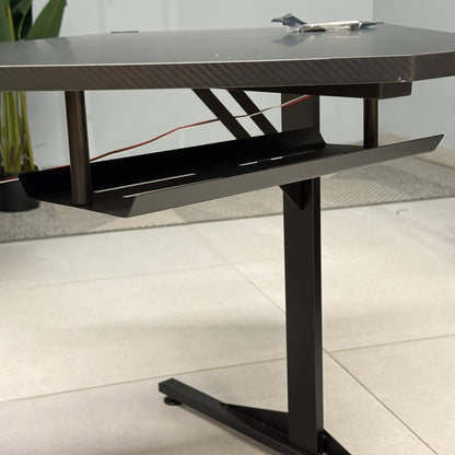 Modern Corner Workstation Desk with Space-Saving Design and Side Lids