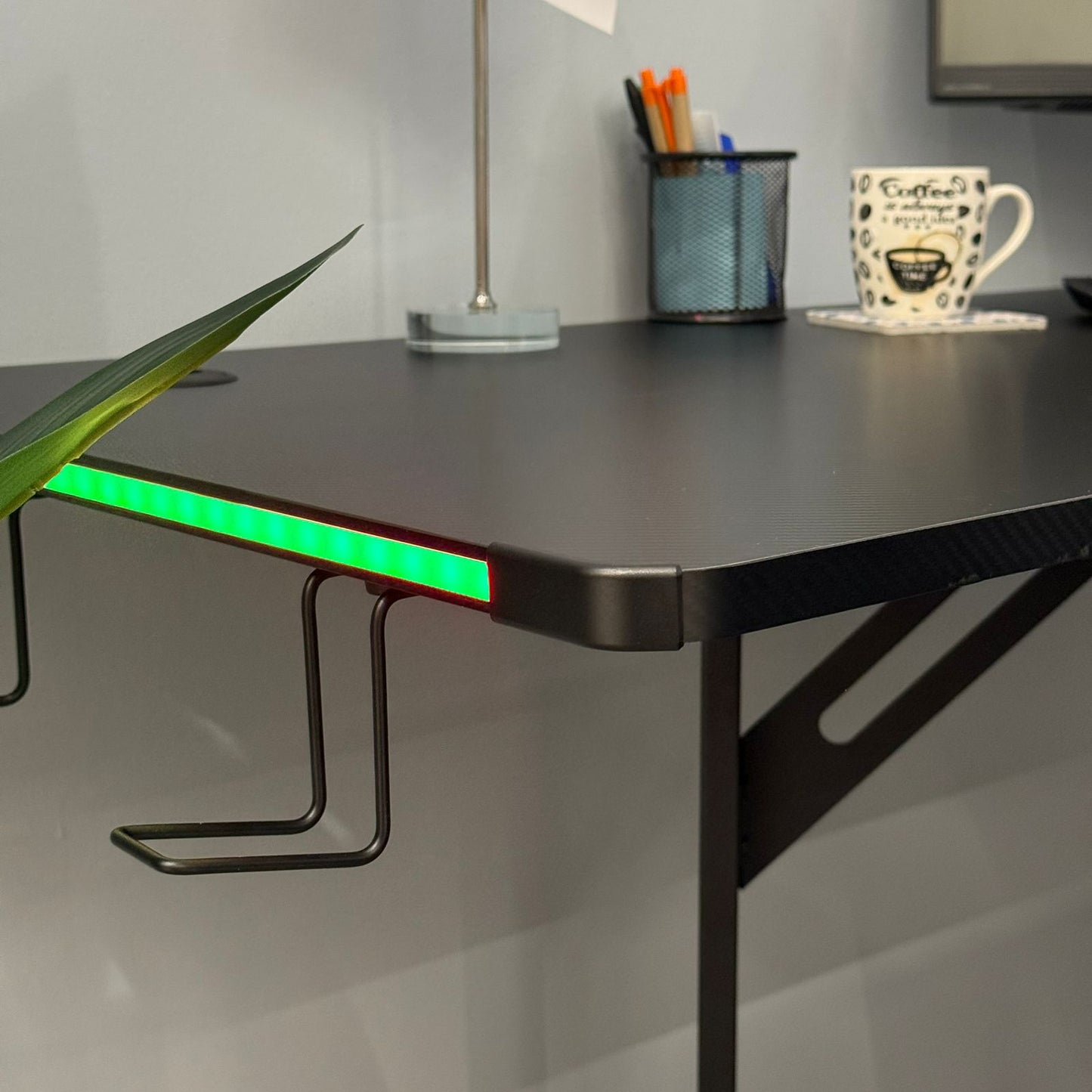 Modern Corner Workstation Desk with Space-Saving Design and Side Lids