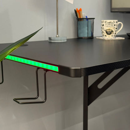 Modern Corner Workstation Desk with Space-Saving Design and Side Lids