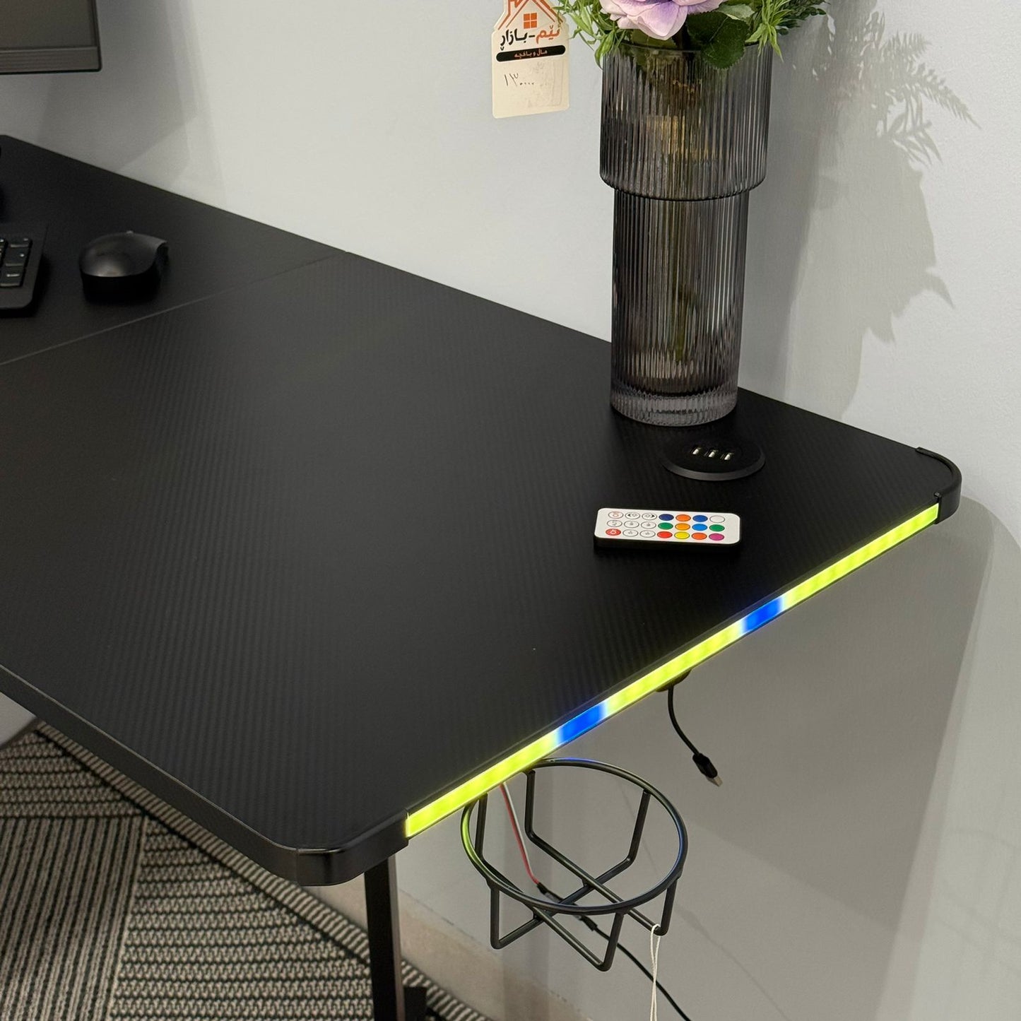 Modern Corner Workstation Desk with Space-Saving Design and Side Lids