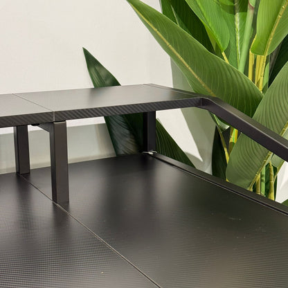 Modern Workspace Desk with Side Storage Shelves & Cabinets
