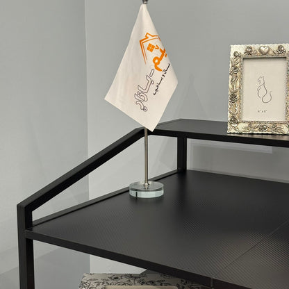 Modern Workspace Desk with Side Storage Shelves & Cabinets