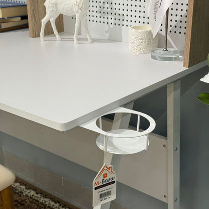 Elegant Study Desk with Decorative Panel