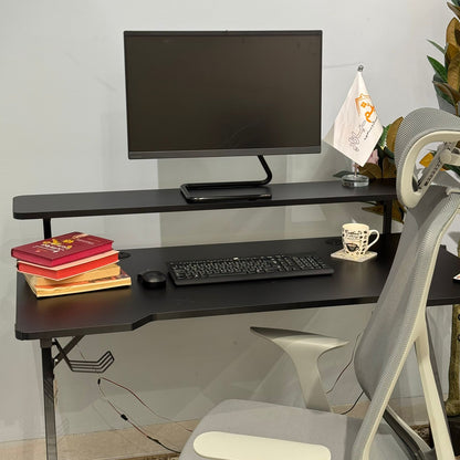 Modern Minimalist Computer Desk with Monitor Stand
