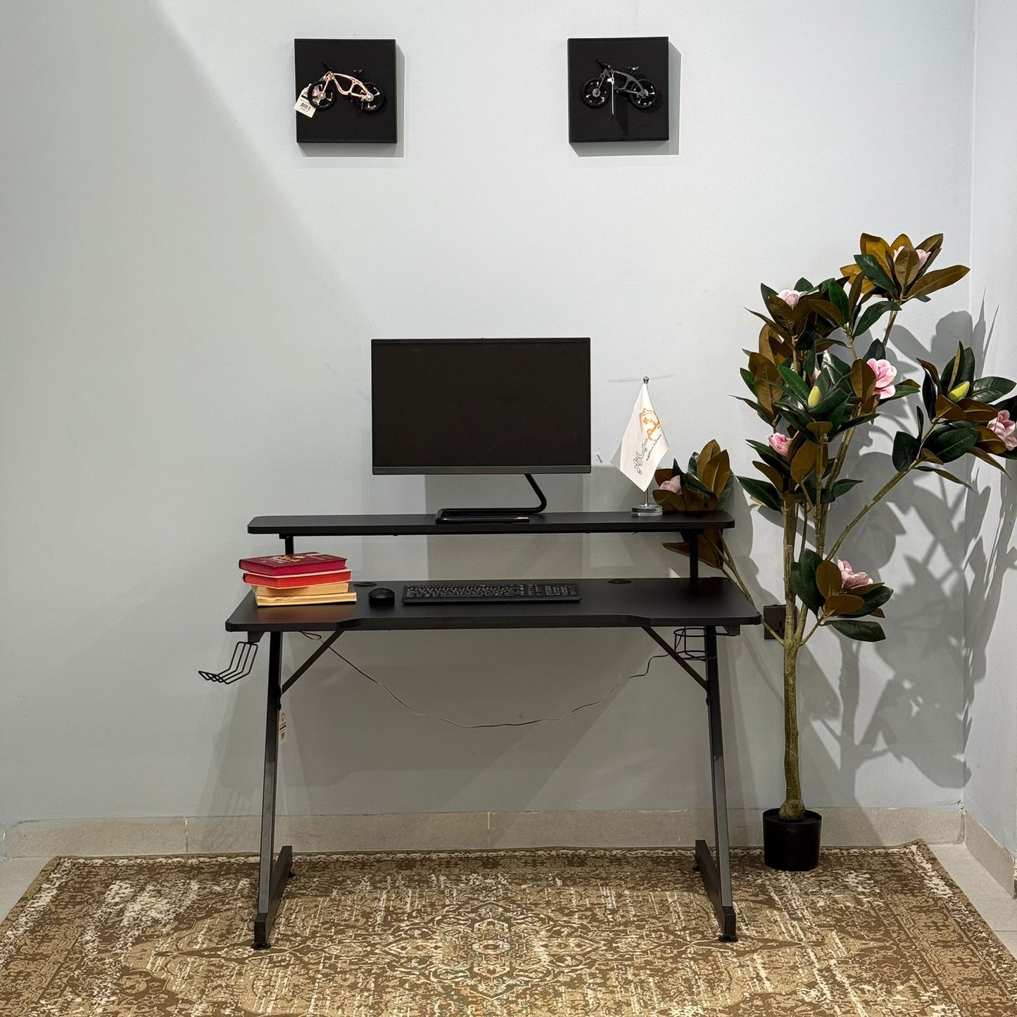 Modern Minimalist Computer Desk with Monitor Stand