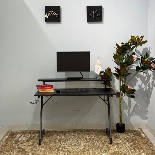 Modern Minimalist Computer Desk with Monitor Stand