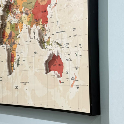 Vintage Style World Map Wall Art