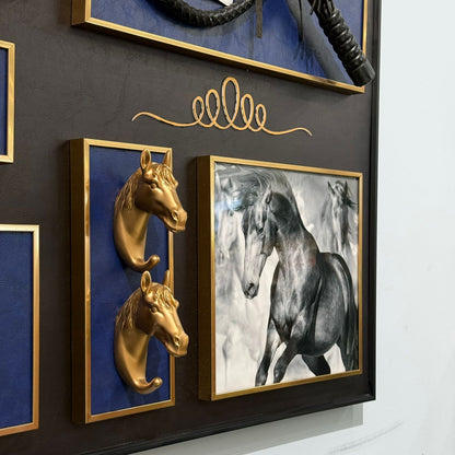 Elegant 3D Horse Wall Decor – Textured Artistic Panel