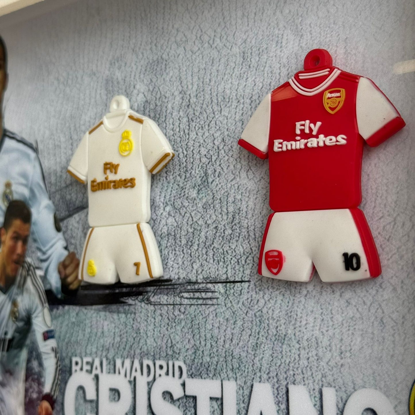 Modern Football Wall Art Frame with Mini Jerseys & Soccer Balls