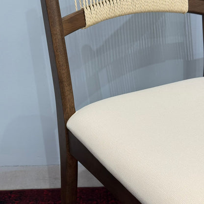JUNE ROPE- Modern Wooden Dining Chair with Cushioned Seat