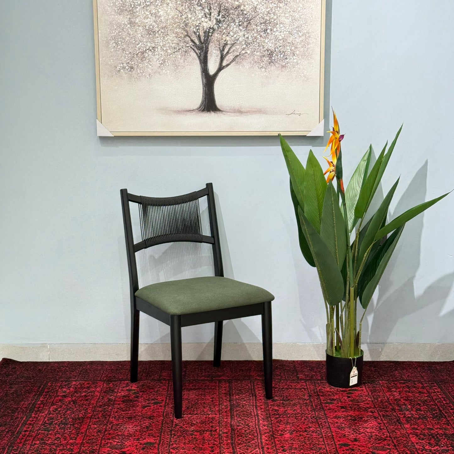 JUNE ROPE- Modern Wooden Dining Chair with Cushioned Seat