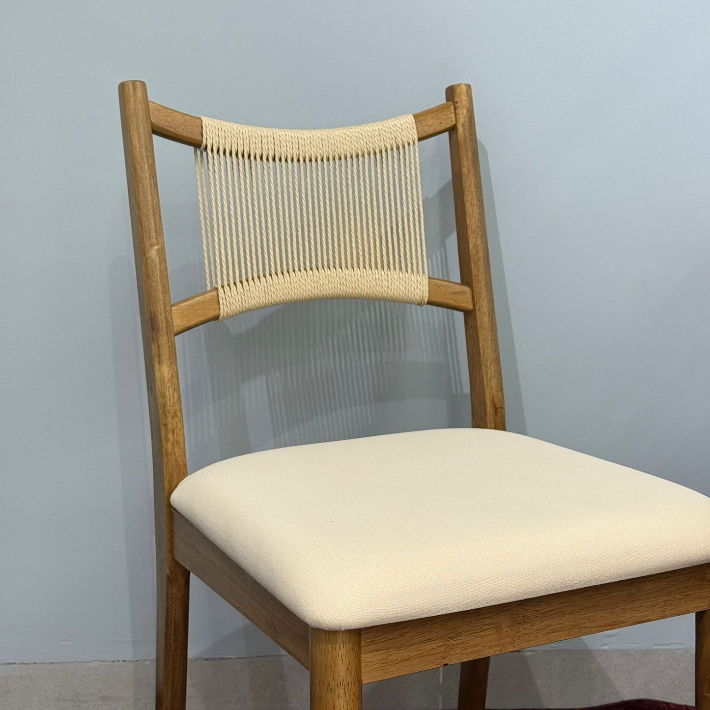 JUNE ROPE- Modern Wooden Dining Chair with Cushioned Seat