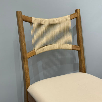 JUNE ROPE- Modern Wooden Dining Chair with Cushioned Seat