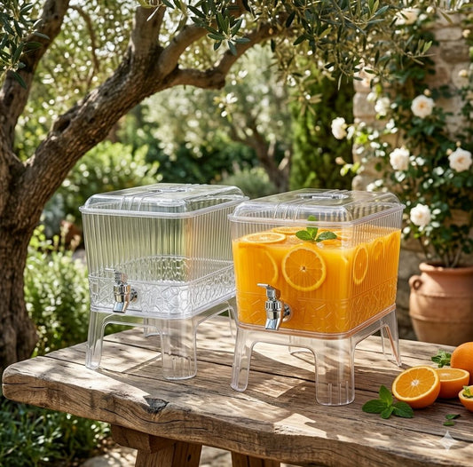 Modern Acrylic Beverage Dispenser with Stand & Tap