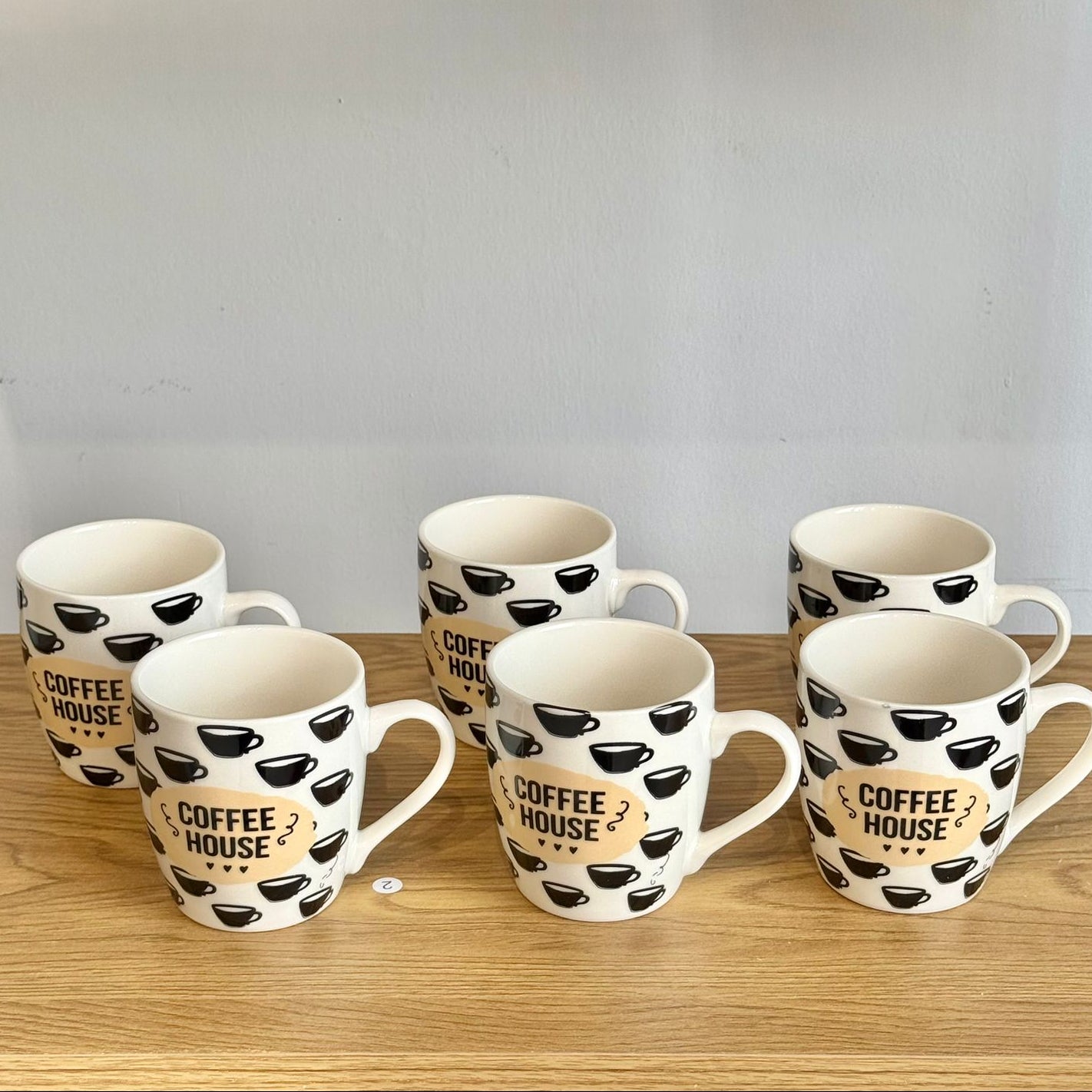 Vintage Ceramic Coffee Mug Set – 6 Pieces