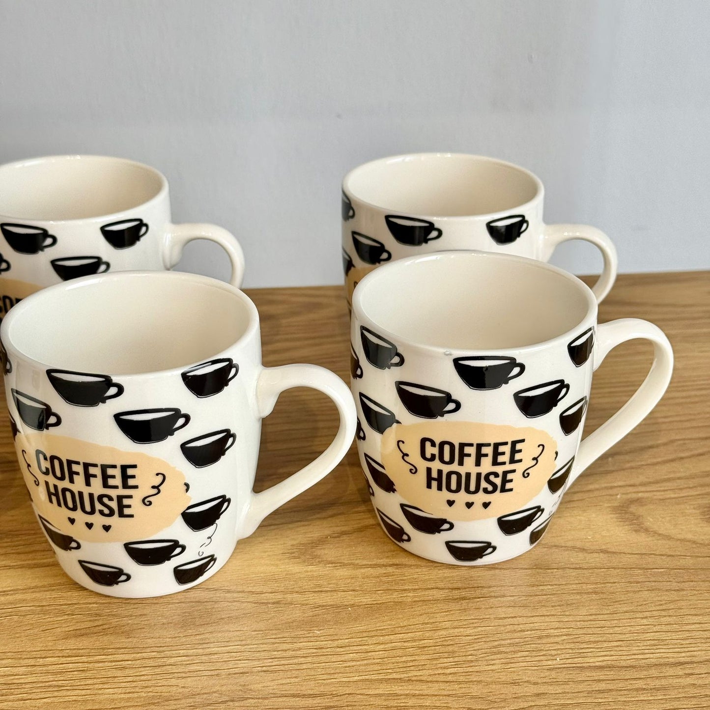 Vintage Ceramic Coffee Mug Set – 6 Pieces