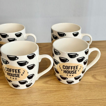 Vintage Ceramic Coffee Mug Set – 6 Pieces