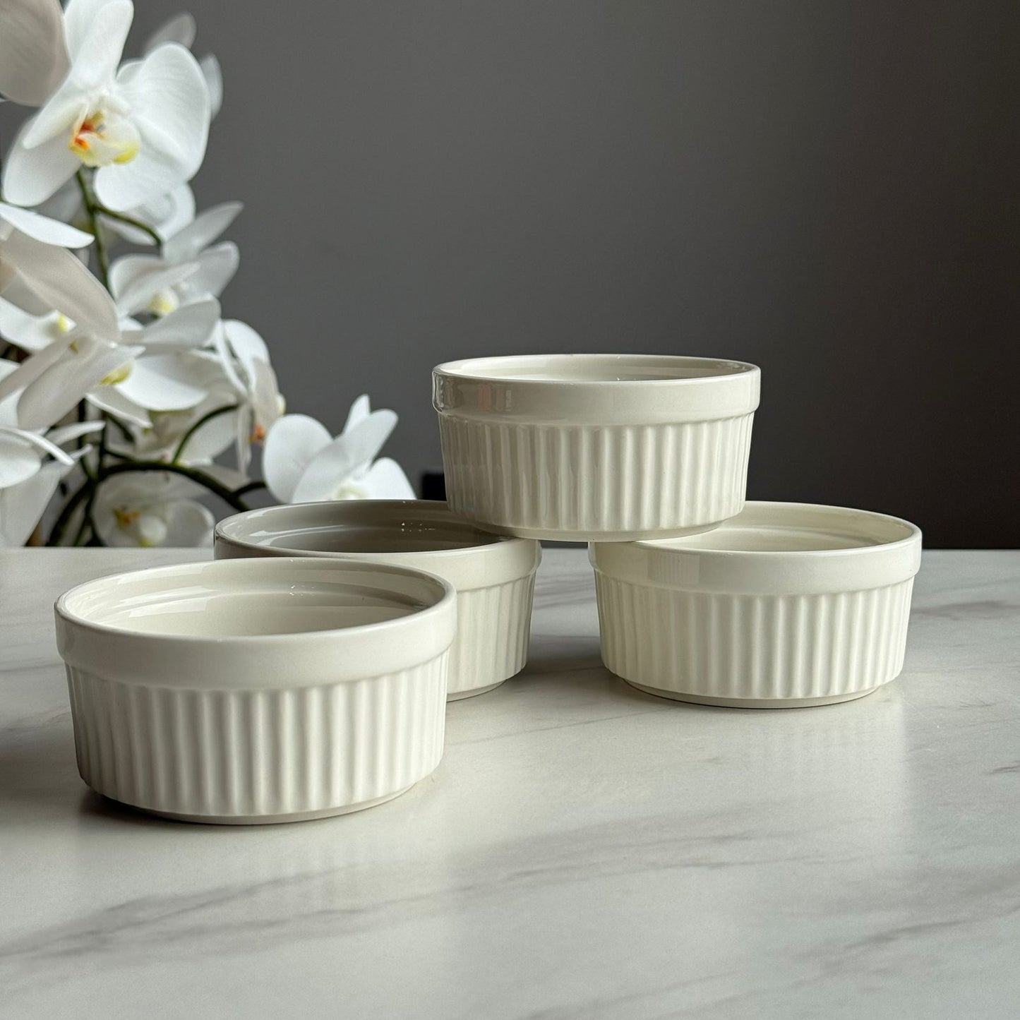 4-Piece Vintage Minimalist Ceramic Bowl Set