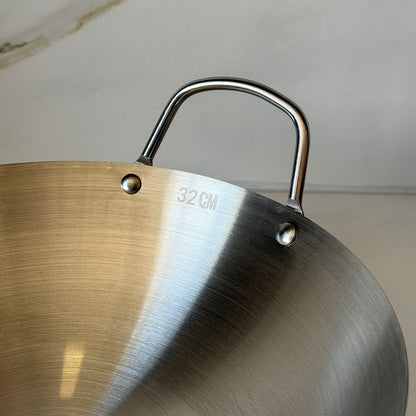 Vintage Deep Cooking Wok Pan with Dual Handles - 2 Sizes