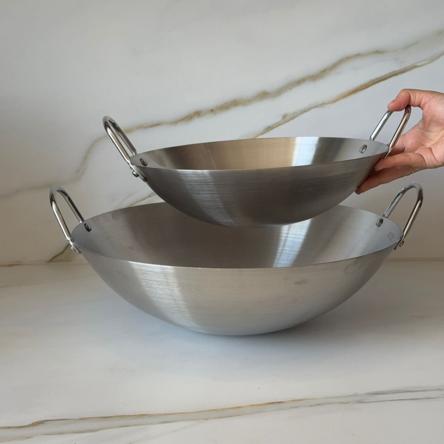 Vintage Deep Cooking Wok Pan with Dual Handles - 2 Sizes