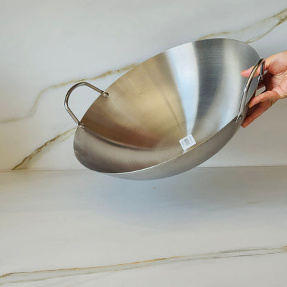 Vintage Deep Cooking Wok Pan with Dual Handles - 2 Sizes