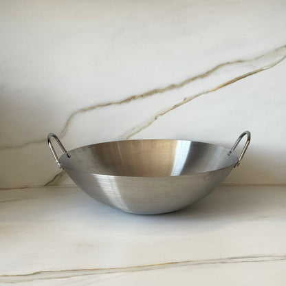 Vintage Deep Cooking Wok Pan with Dual Handles - 2 Sizes