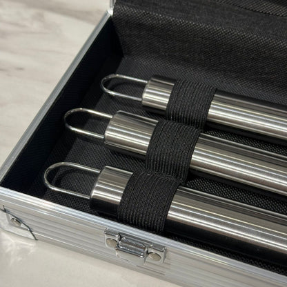 Professional BBQ Grill Tool Set with Aluminum Storage Case