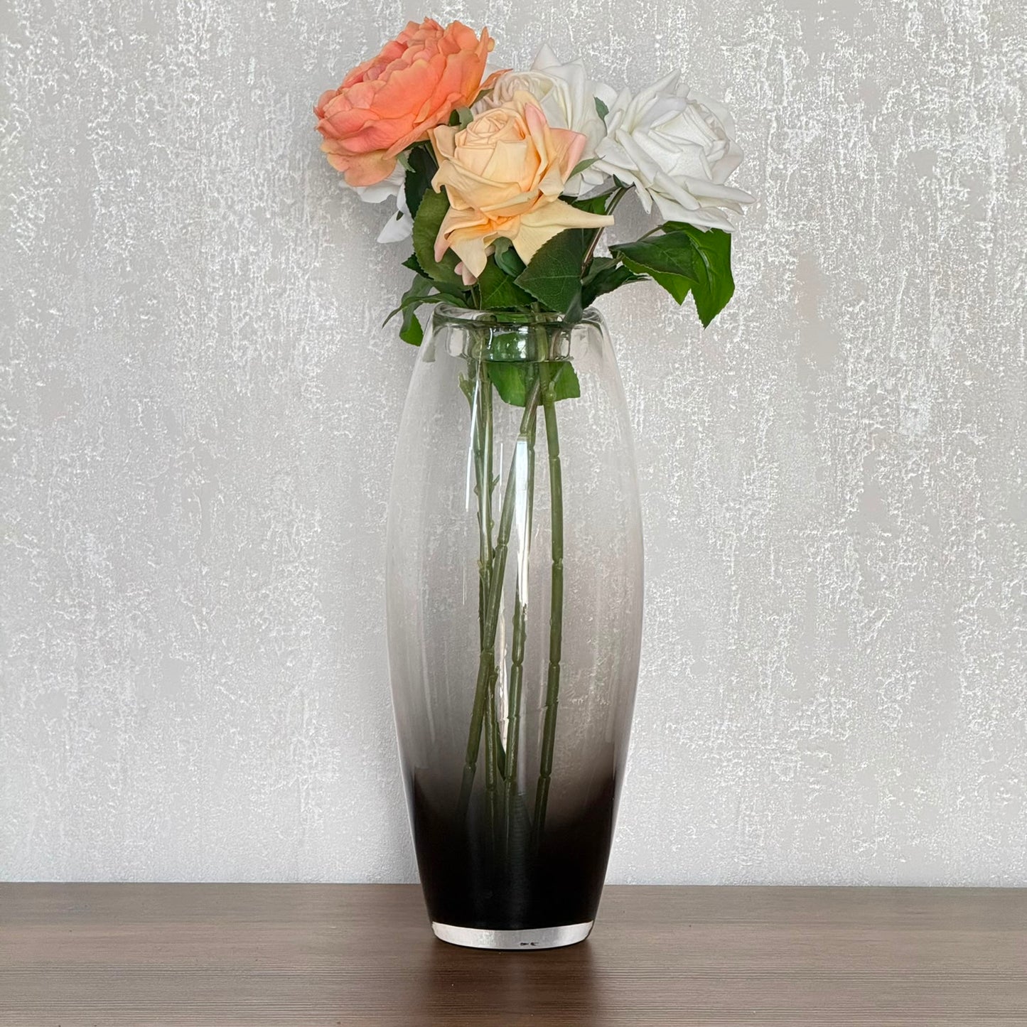 Elegant Two-Tone Decorative Glass Vase