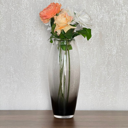 Elegant Two-Tone Decorative Glass Vase