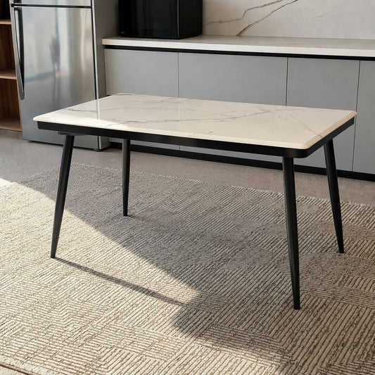Luxury Marble-Look Porcelain Dining Table