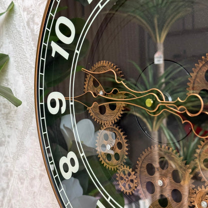 Vintage Industrial Gear Wall Clock
